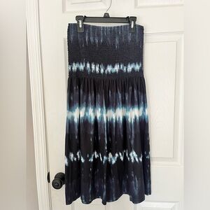 Blue & White Tie-Dye Strapless Mini Dress – Women’s Medium